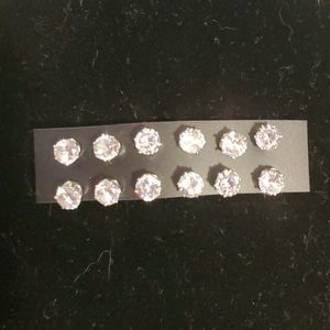 NWT 6 pairs Crystal Stud Earrings